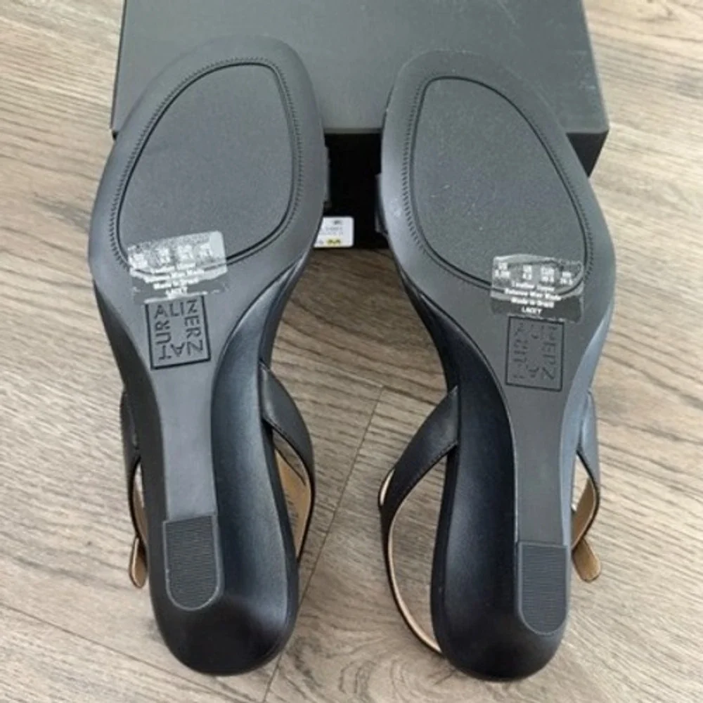Naturalizer Black Wedge Sandals